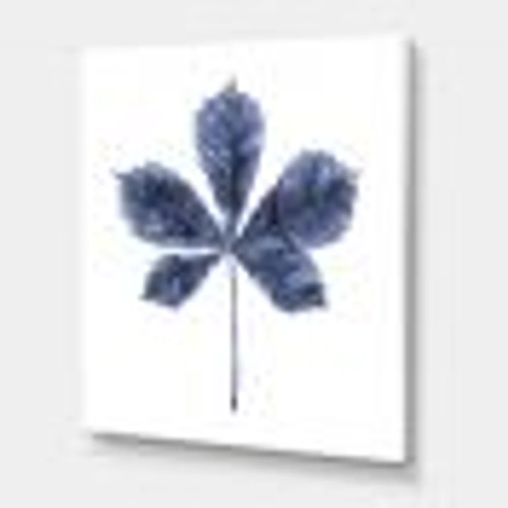 Navy Blue Chestnut Leaf  Wall Art