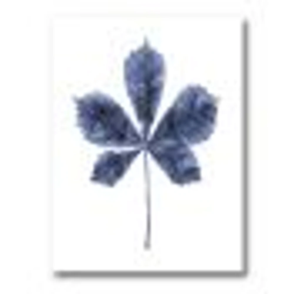 Navy Blue Chestnut Leaf  Wall Art