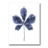 Navy Blue Chestnut Leaf  Wall Art