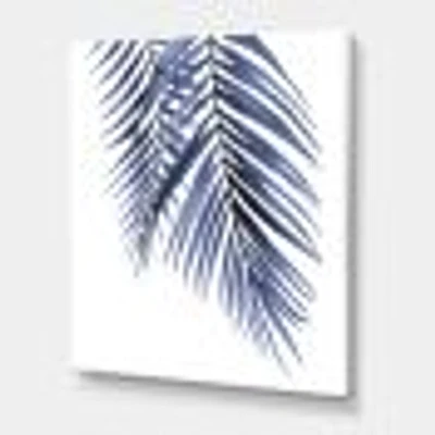 Toile « Blue Palm Leaves Abstract Tropical Branches »