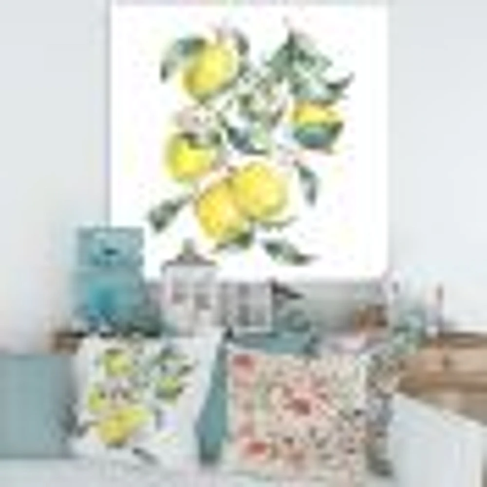 Toile « Branch of Yellow Lemons and Leaves I