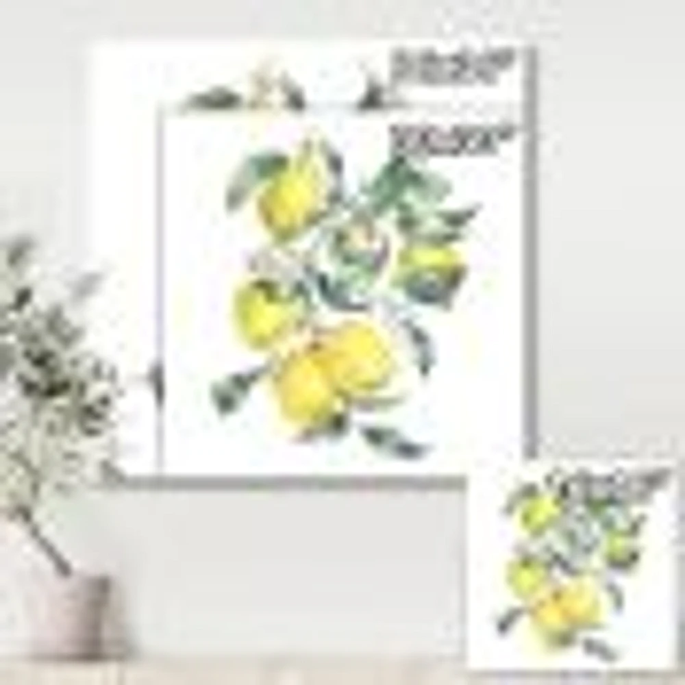 Toile « Branch of Yellow Lemons and Leaves I