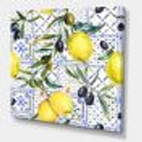 Toile « Lemon Ornament on Blue al Pattern III