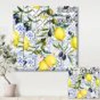 Toile « Lemon Ornament on Blue al Pattern III