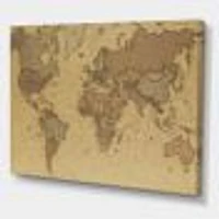 Ancient Map of The World III Canvas Wall Art