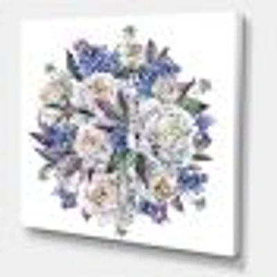 Toile « Bouquet Peonies White and Blue »
