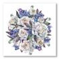 Bouquet Peonies White and Blue  Wall Art