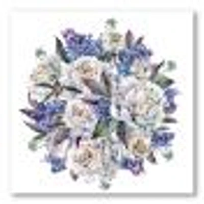 Toile « Bouquet Peonies White and Blue »