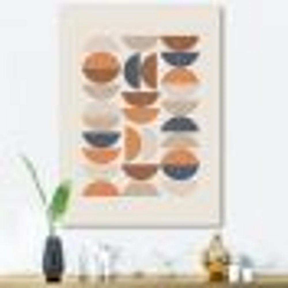 Toile « Abstract Sun and Moon S Blue Orange »