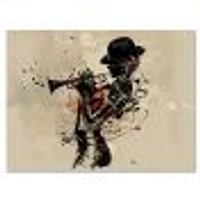 Woman Playing Jazz Trumpet  Wall Art