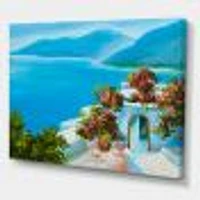 House Near The Sea Colorful Flowers I  Wall Art