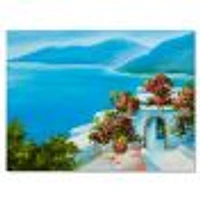 House Near The Sea Colorful Flowers I  Wall Art