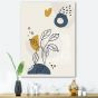 Vintage Boho Minimalistic Flowers II  Wall Art
