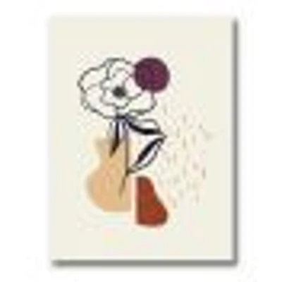 Vintage Flower with Minimalist Shapes I  Wall Art