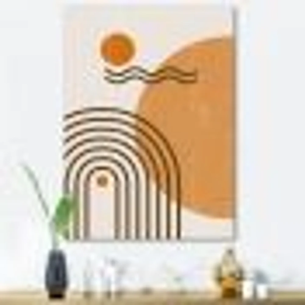 Abstract Rainbow Sun and Moon Earth Tones II  Wall Art