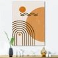 Abstract Rainbow Sun and Moon Earth Tones II  Wall Art