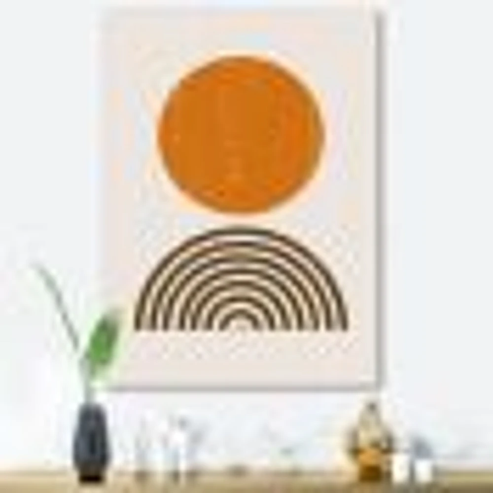 Minimal Orange Sun and Rainbow I Wall Art