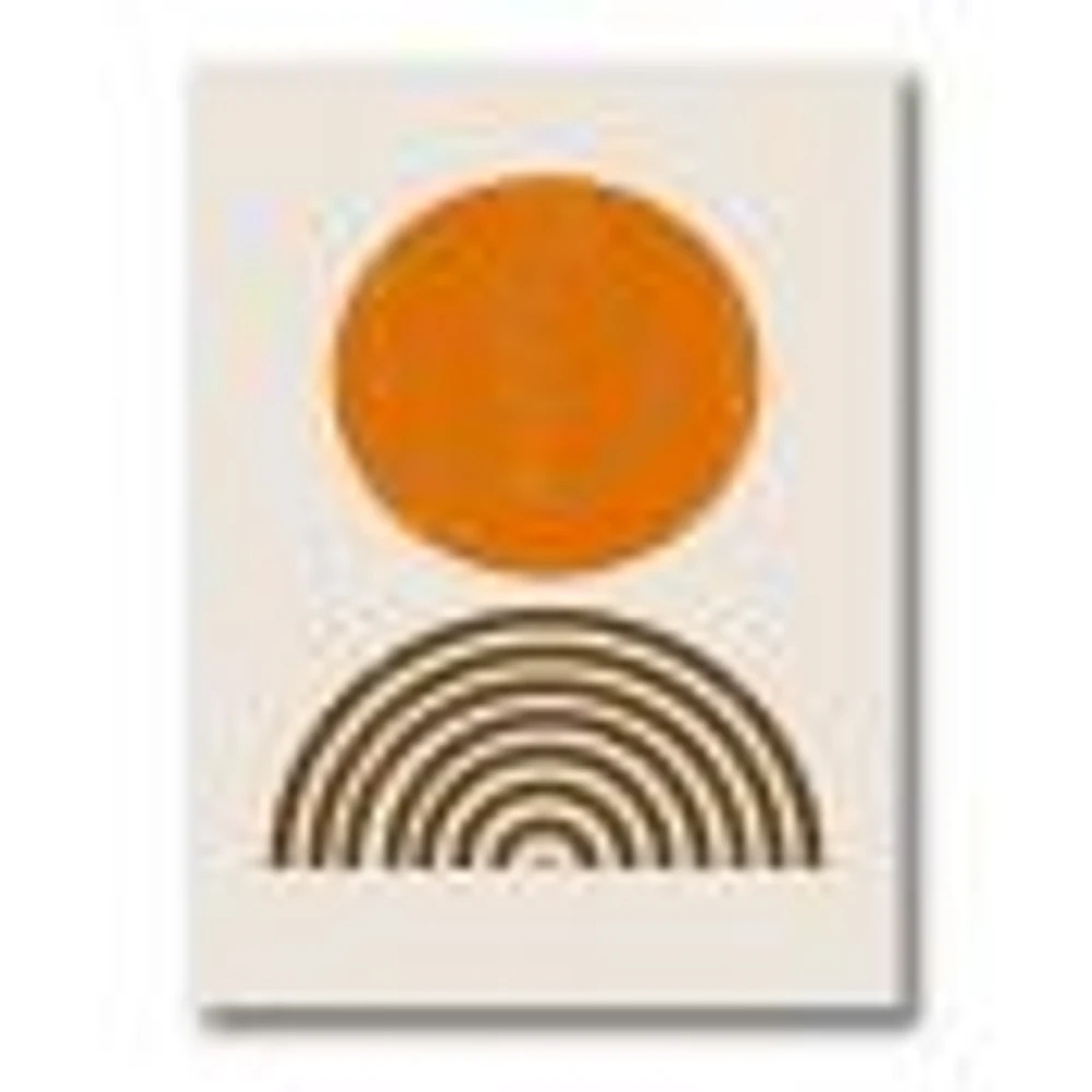 Minimal Orange Sun and Rainbow I Wall Art