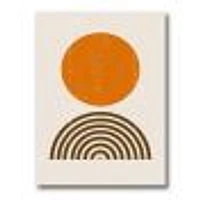 Toile « Minimal Orange Sun and Rainbow I »