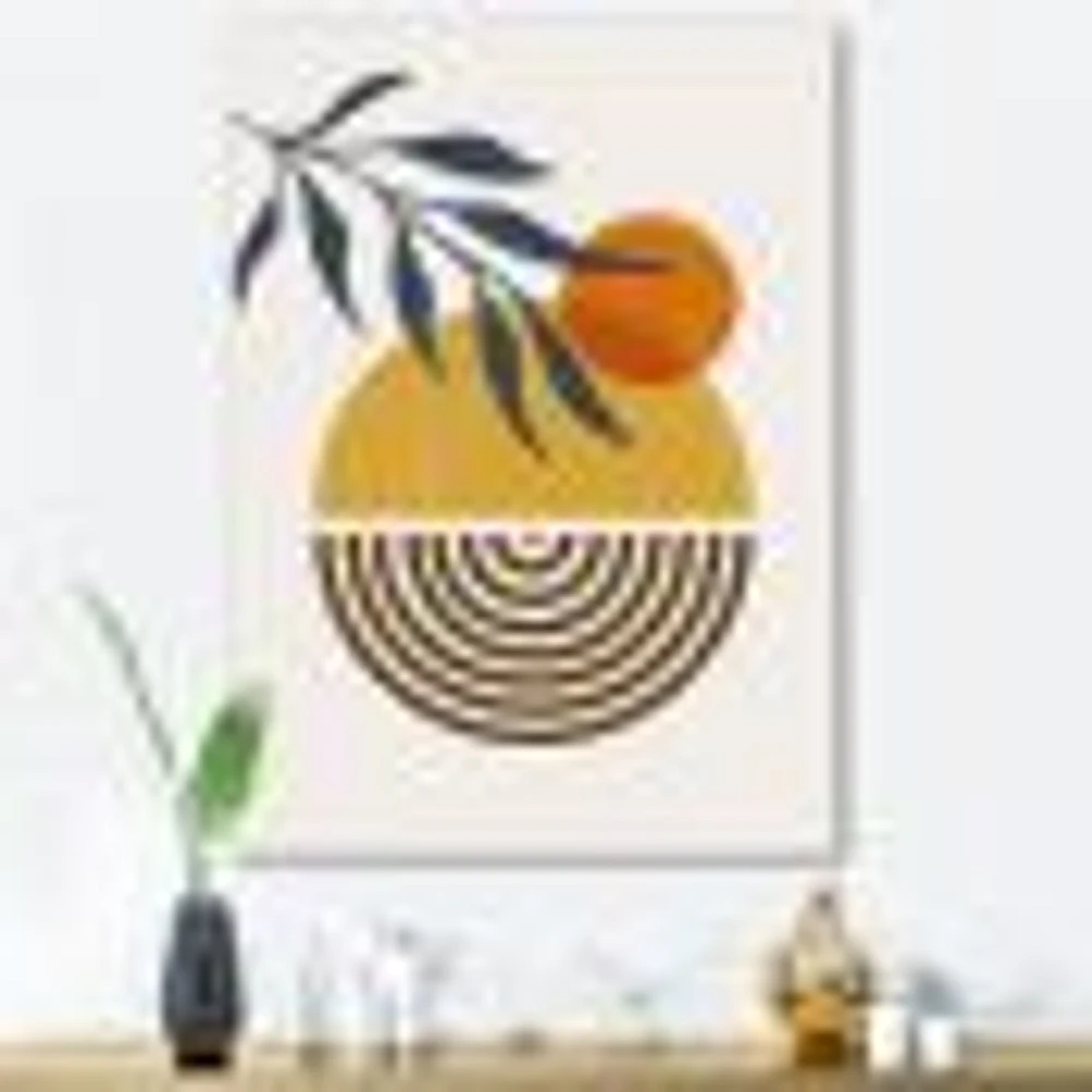 Botanical Minimalist Leaf with Abstract Shapes IV Wall Art