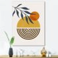 Botanical Minimalist Leaf with Abstract Shapes IV Wall Art