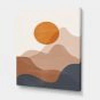 Red Moon Earth Toned Mountains II Wall Art