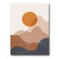 Red Moon Earth Toned Mountains II Wall Art