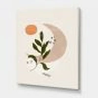 Abstract Geometrical Moon with Leaf I  Wall Art