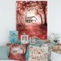 Toile « House Red Autumn Woods »