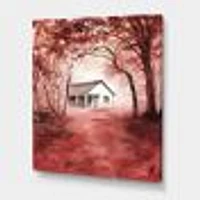 Toile « House Red Autumn Woods »