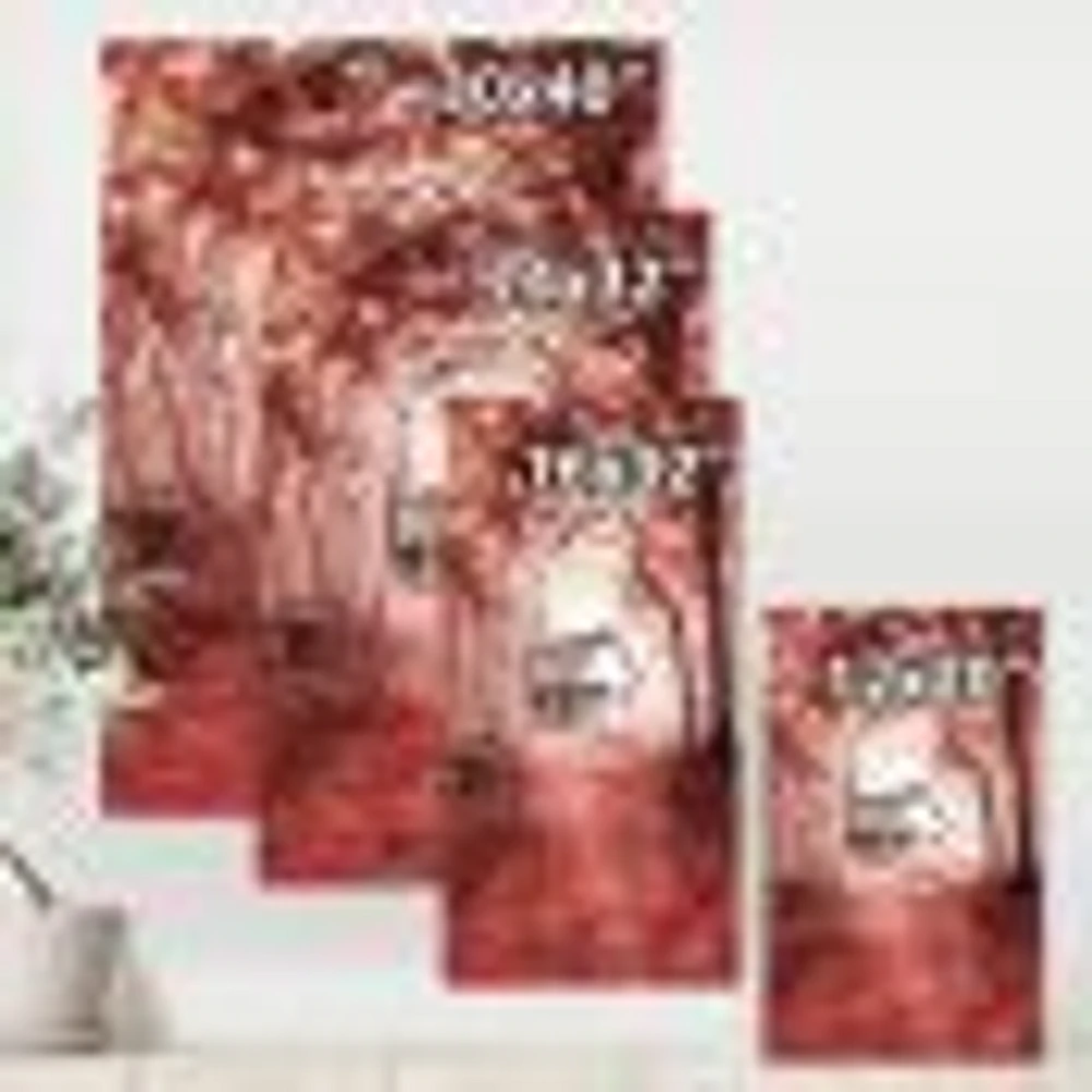 House Red Autumn Woods  Wall Art