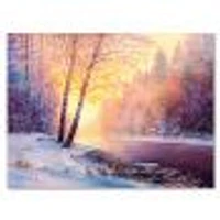 Winter Scenery with Bridge of Meandering River II  Wall Art