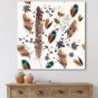 Multicolored Feather Pattern  Wall Art