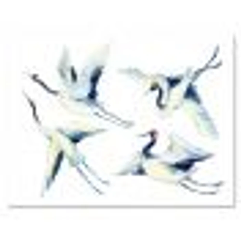 Asian Crane Bird Impression  Wall Art