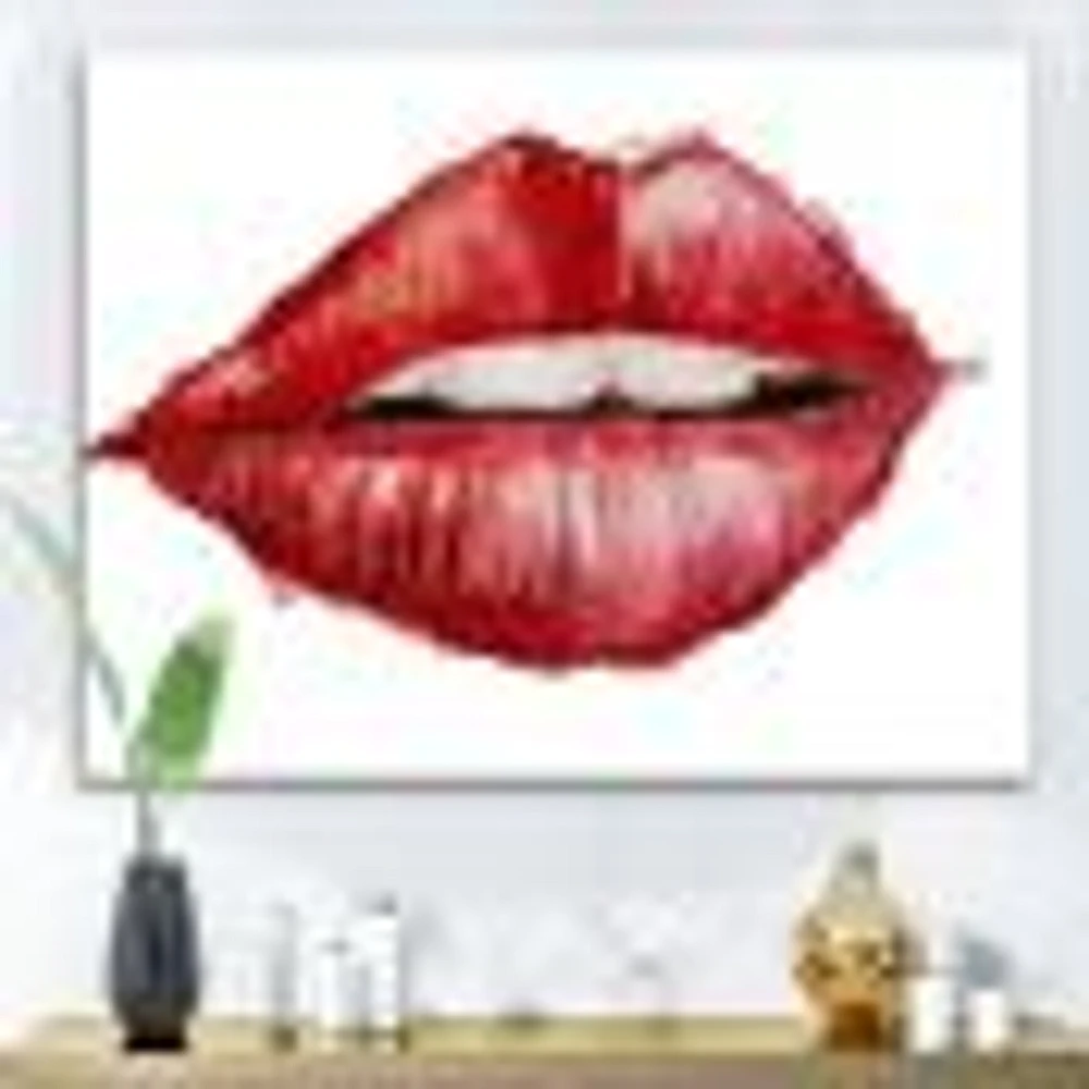 Valentines Day Red Woman Lips  Wall Art