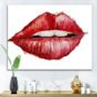 Valentines Day Red Woman Lips  Wall Art