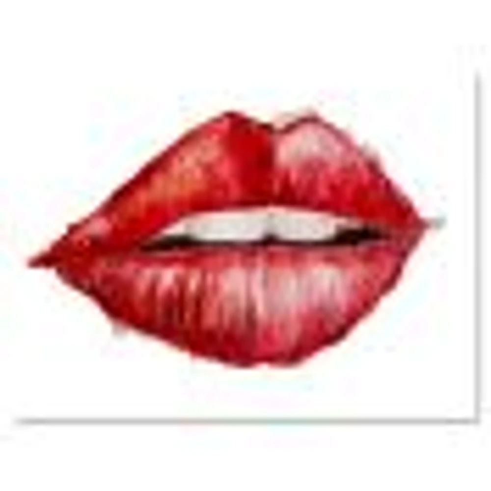 Valentines Day Red Woman Lips  Wall Art