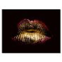 Toile « Sexy Golden Metallized Female Lips IV