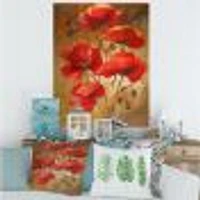 Red Blossoming Poppies IV  Wall Art