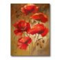 Red Blossoming Poppies IV  Wall Art