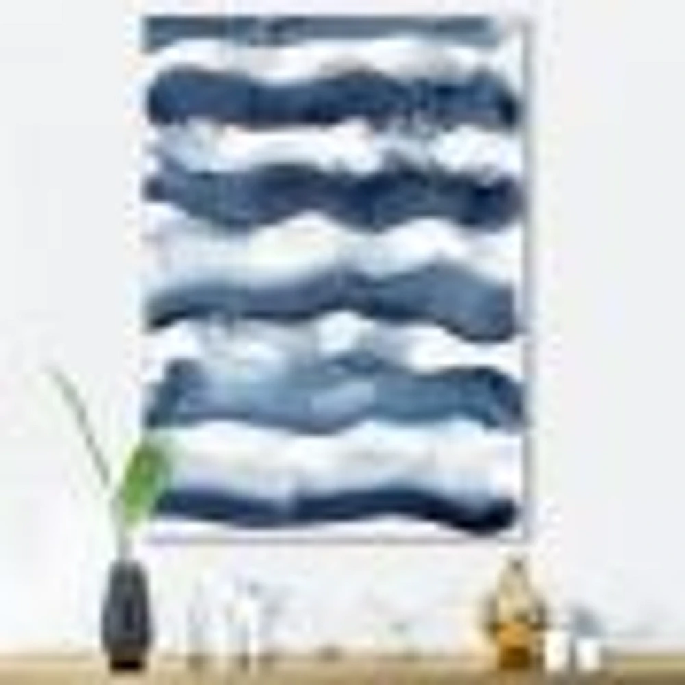 Abstract Classic Blue Waves  Wall Art