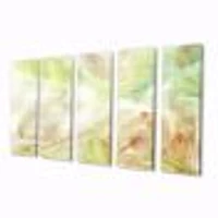 Pastel Abstract with Green Brown and Beige Spots Canvas Wall Art Print