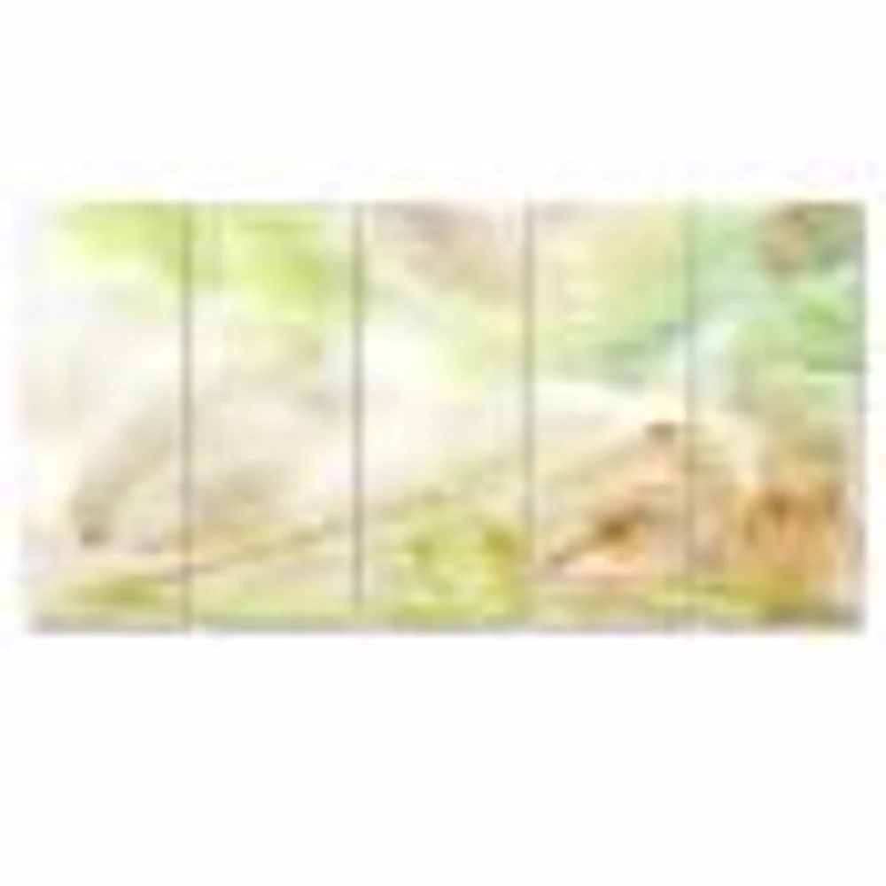 Toile imprimée 4 « Pastel Abstract with Green Brown and Beige Spots »