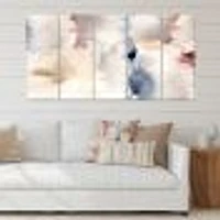 Pastel  with Dark Blue Pink & Gray Spots Canvas Wall Art Print