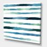 Aquatic Dark Blue Verticals Canvas Wall Art Print