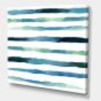 Aquatic Dark Blue Verticals Canvas Wall Art Print