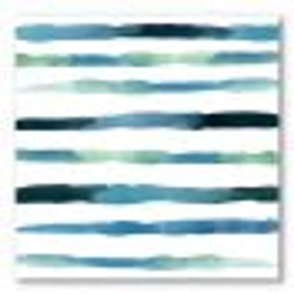 Aquatic Dark Blue Verticals Canvas Wall Art Print