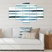 Aquatic Dark Blue Verticals Canvas Wall Art Print