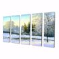 Green Trees Beautiful Winter Landscape Canvas Wall Art Print