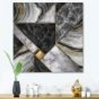 Marble Granite Agate with Touches of Gold  Canvas Wall Art Print